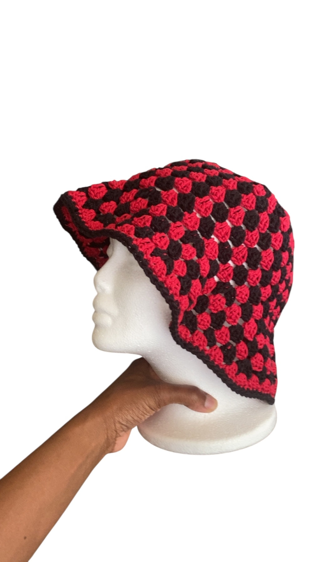 Granny Bucket Hat - Black & Red