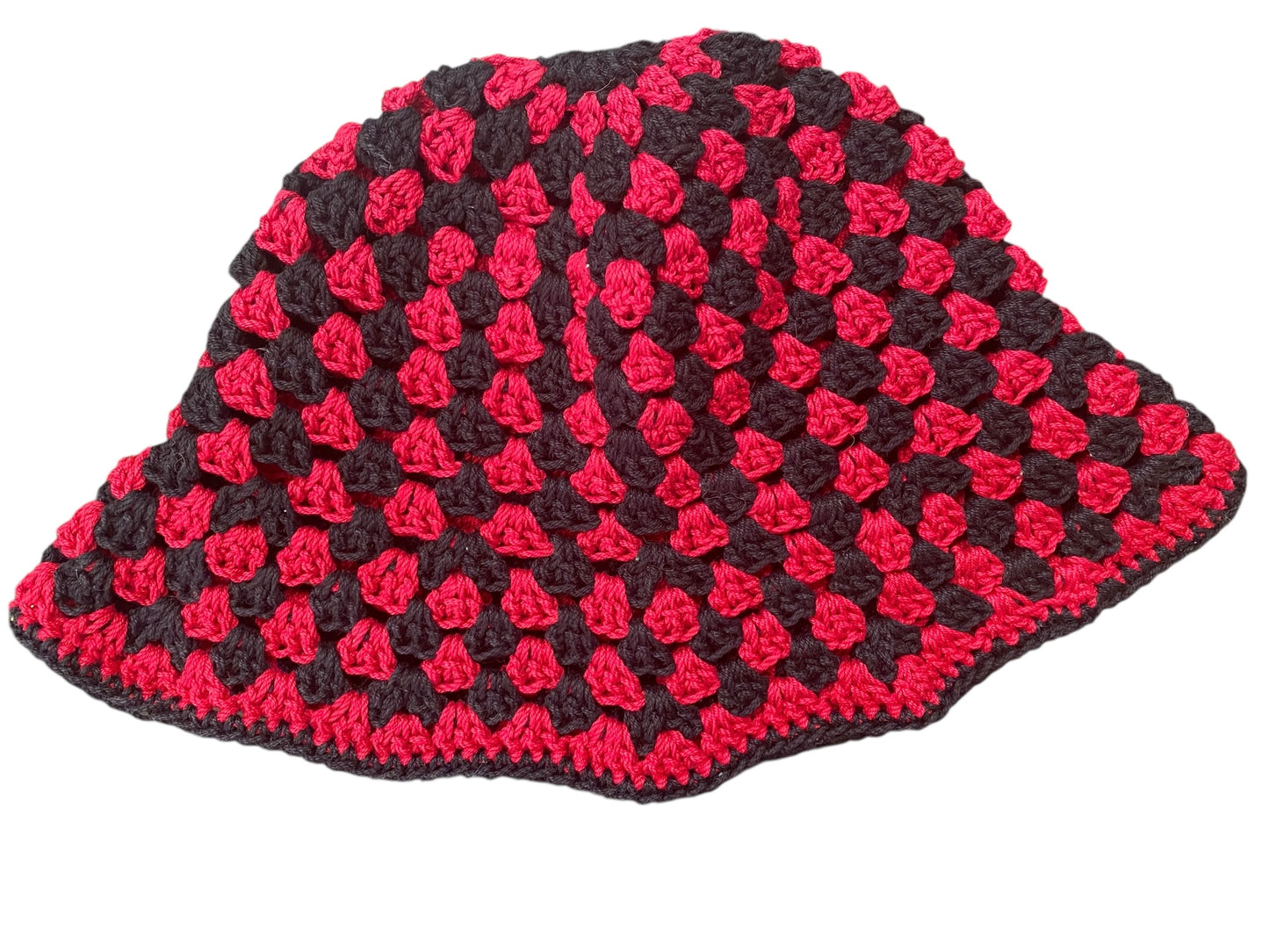 Granny Bucket Hat - Black & Red
