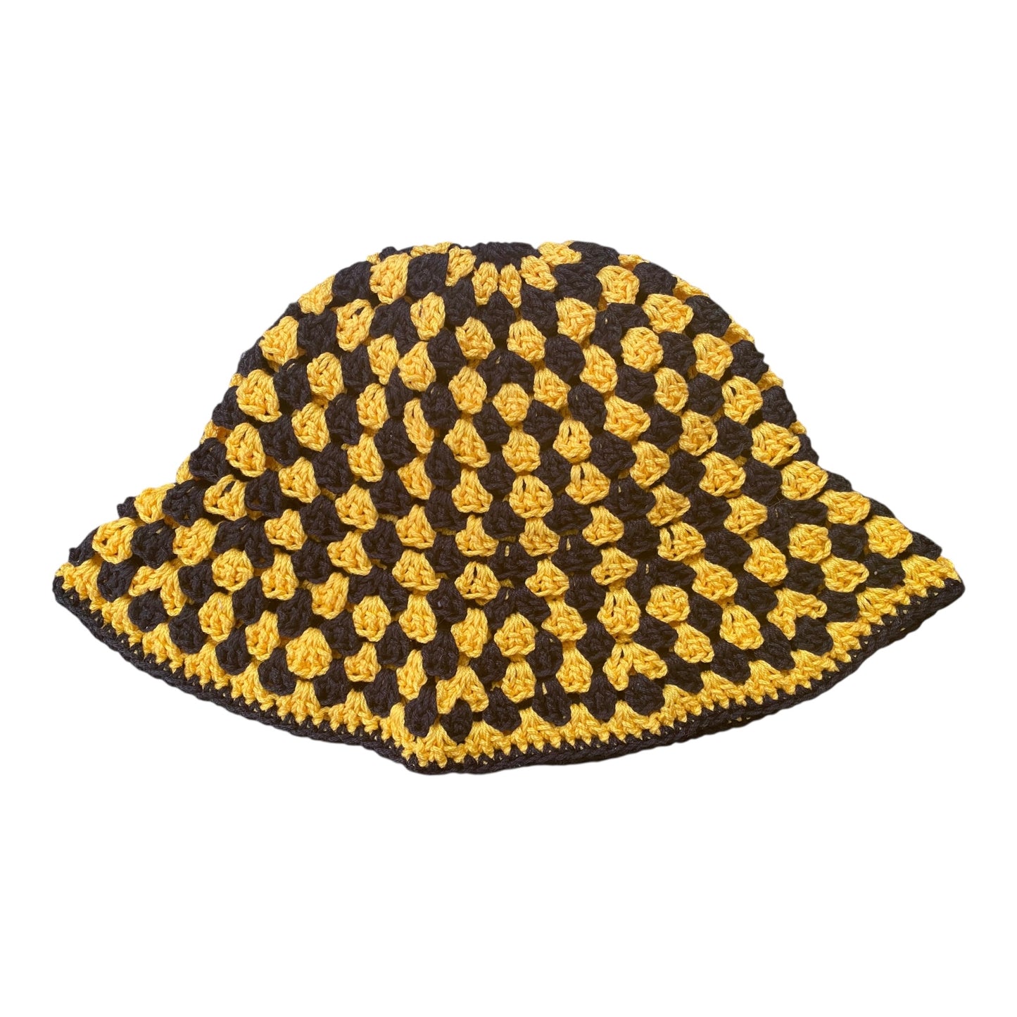 Granny Bucket Hat - Black & Yellow