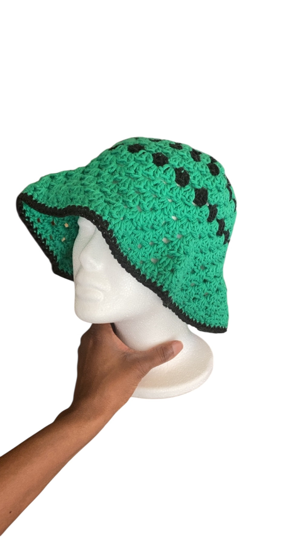 Granny Bucket Hat - Black & Green