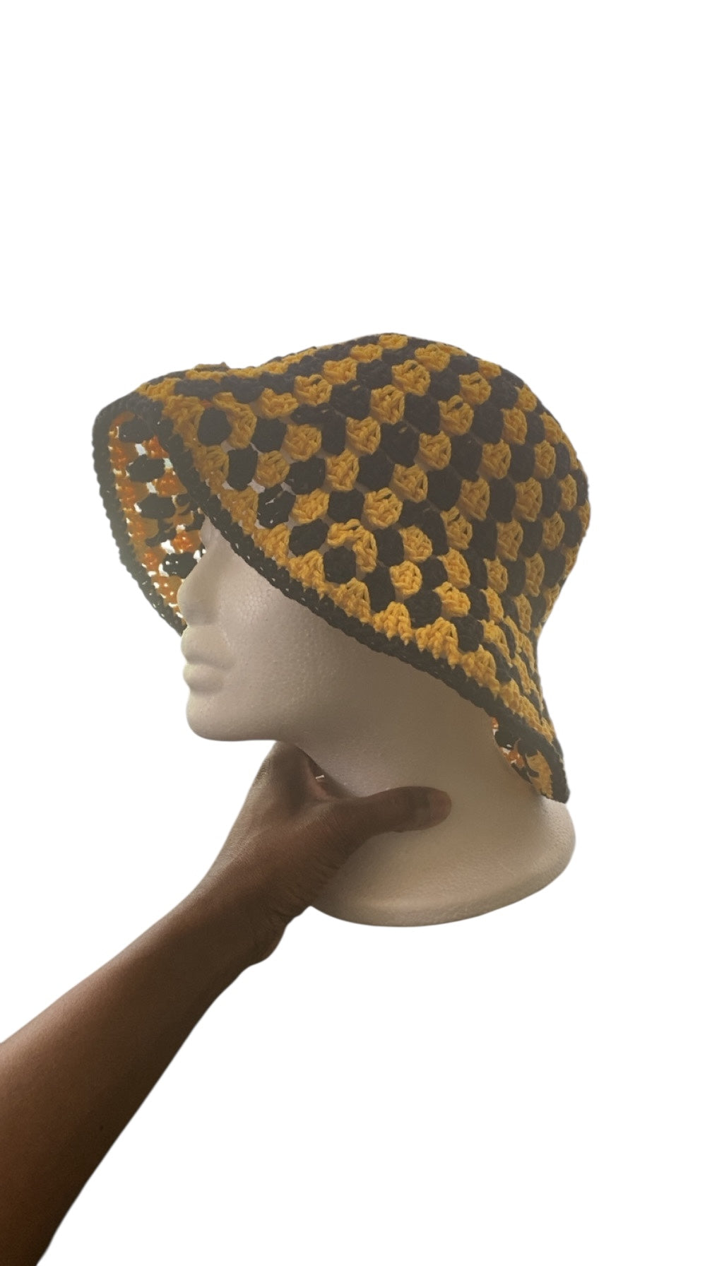 Granny Bucket Hat - Black & Yellow