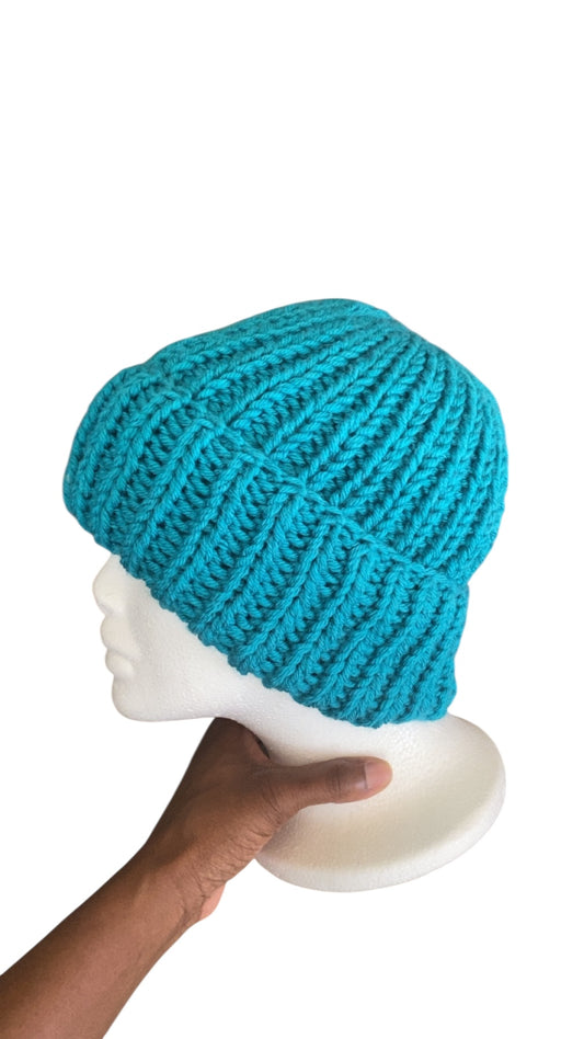 Peacock Chunky Knit Beanie