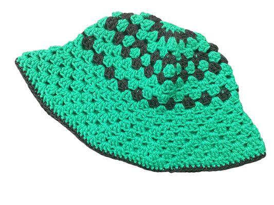 Granny Bucket Hat - Black & Green