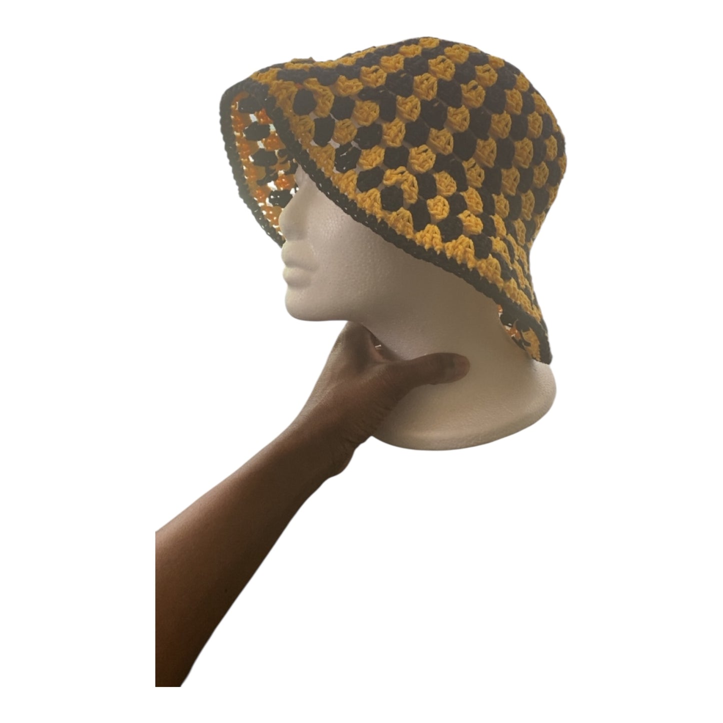 Granny Bucket Hat - Black & Yellow