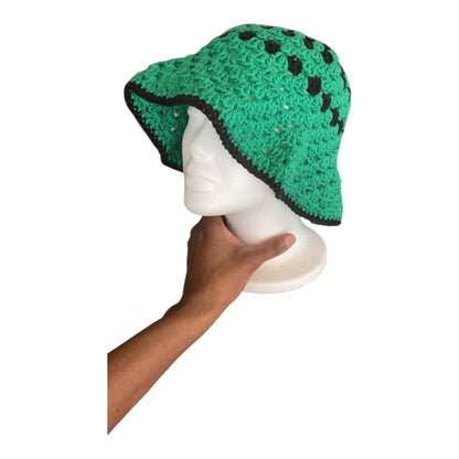 Granny Bucket Hat - Black & Green