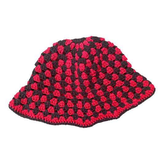 Granny Bucket Hat - Black & Red